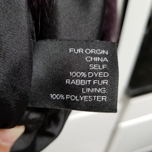 NEW - Saks Fifth Purple Rabbit Fur Cropped Vest -M - Picture 6 of 6